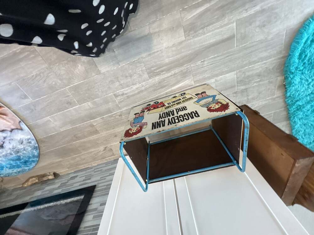 Vintage Raggedy Ann and Andy Toy Moving Co. Cart Box Chest